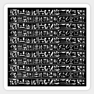 Ancient Egypt hyeroglyphs White pattern repeat Magnet